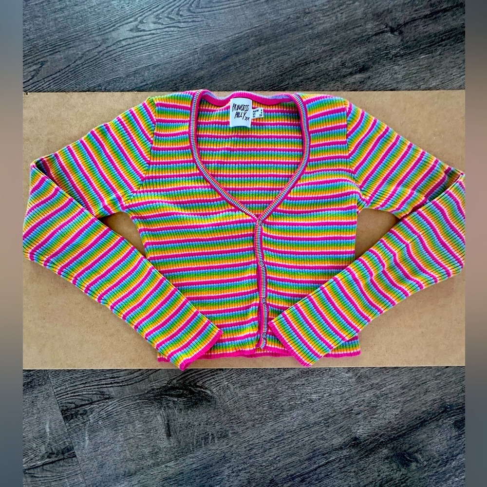 PRINCESS POLLY LS CROP TOP SIZE 0 WOMENS